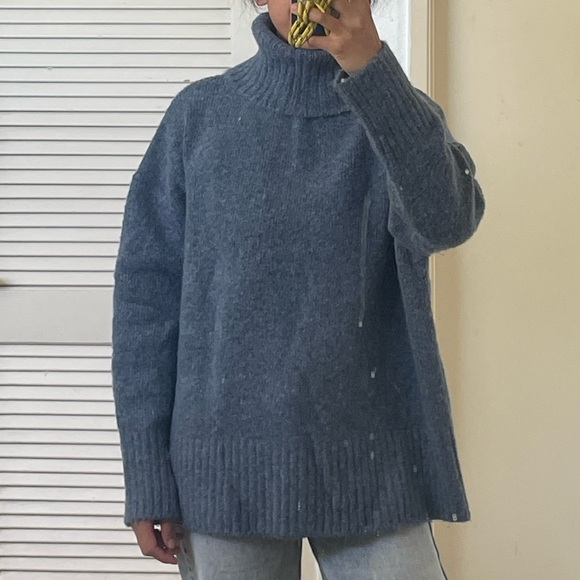 Zara Wool Blend Chunky Turtleneck Sweater - Picture 1 of 6